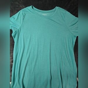 torrid Teal Short Sleeve Crew Neck Top